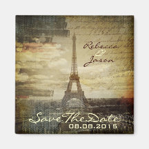 reserva elegante de París del vintage de la torre  Imán De Nevera