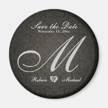 Reserva elegante del monograma del diamante del da imán para frigorífico