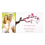 Reserva elegante del pájaro de la flor de cerezo l tarjetas con fotos personalizadas