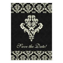 Reserva elegante la crema del ante del negro de la invitaciones personalizada