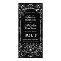 Reserva fantasmagórica del negro del Victorian gót Invitaciones Personales