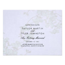 Reserva floral azul enorme del boda la fecha invitación personalizada