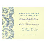 Reserva floral azul la fecha invitaciones personales 
