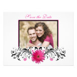 Reserva floral blanca del negro rosado del Gerbera Comunicado Personalizado