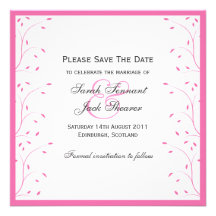 Reserva floral blanca y rosada la fecha invitación