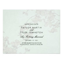 Reserva floral del boda de la menta enorme la fech invitación personalizada