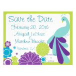 Reserva floral del personalizado del pavo real del invitacion personalizada
