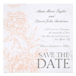 Reserva floral del vintage gris anaranjado la fech invitaciones