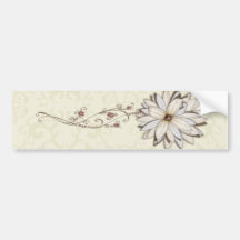 Reserva floral elegante el diseño de la fecha pegatina de parachoque