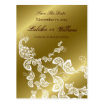 Reserva floral elegante elegante del pavo real del tarjetas postales