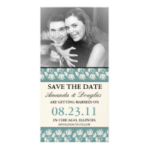 Reserva floral elegante las tarjetas de la foto de tarjeta fotografica personalizada