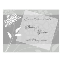 Reserva floral la fecha - plata tarjeta postal
