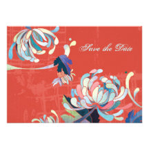 Reserva floral roja del boda de las momias elegant comunicado