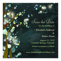 Reserva linda del boda del tema del árbol de la no invitacion personalizada