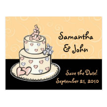 Reserva linda del pastel de bodas la fecha tarjeta postal