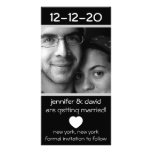 Reserva moderna del corazón las fechas (plata) tarjeta fotografica personalizada