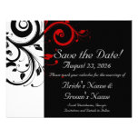 Reserva negra, blanca, roja del boda del remolino  invitación personalizada