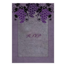 Reserva púrpura del boda del vintage de las uvas l anuncio