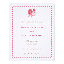 Reserva roja de la dalia la invitación del boda de