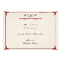 Reserva roja del boda del muérdago del blanco puro comunicados personalizados