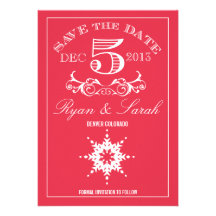 Reserva roja del DÍA de boda del copo de nieve del Comunicado