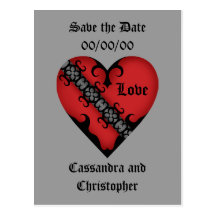 Reserva roja medieval gótica romántica del corazón postales