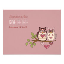 Reserva rosada de Sweethoot la tarjeta de fecha #2 Anuncios Personalizados