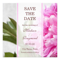 Reserva rosada del boda del peony la invitación de invitaciones