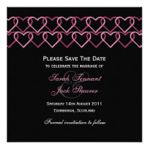 Reserva rosada del sello del corazón del amor la f invitacion personalizada