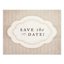Reserva rústica de la crema del vintage las fechas invitaciones personalizada