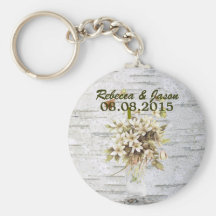 reserva rústica del boda del país del vintage la f llavero personalizado