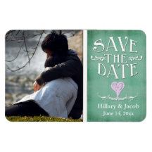 Reserva verde clara del corazón de la pizarra la f imanes rectangulares