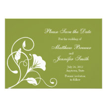 Reserva verde y del blanco la invitación del boda 