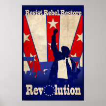 Resista el poster rebelde de la revolución del res