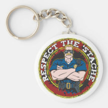 Respete 'al oficial de policía de Stache Llaveros Personalizados