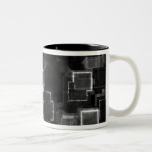 Resplandor cibernético negro taza de café