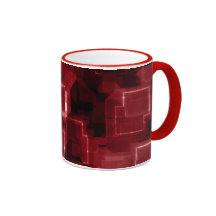 Resplandor cibernético rojo tazas de café