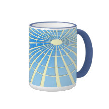 Resplandor de los azules claros taza