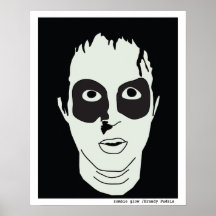 resplandor negro y blanco del zombi (16" x20") posters