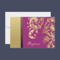 Respuesta floral RSVP de la boda del reflejo rosad invitaciones