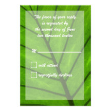 Respuesta verde RSVP del boda de la naturaleza de  Invitacion Personal