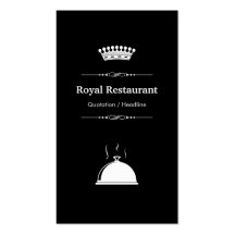 Restaurante real - blanco negro moderno profesiona tarjeta de visita