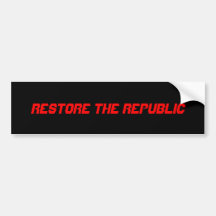 RESTAURE LA REPÚBLICA ETIQUETA DE PARACHOQUE