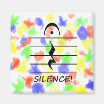 Resto de la notación de música con silencio imán de frigorífico