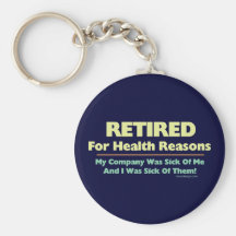 Retirado por razones de la salud llavero personalizado