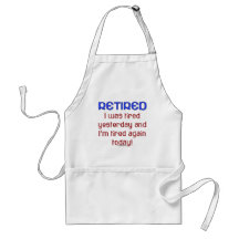 Retirado y cansado delantal