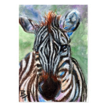 Retrato ACEO ArtCard de la cebra Tarjeta De Visita