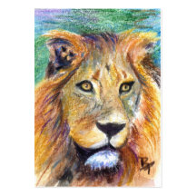 Retrato ACEO ArtCard del león Plantilla De Tarjeta De Visita
