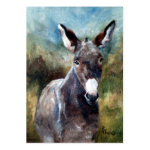 Retrato ArtCard del burro Plantilla De Tarjeta Personal
