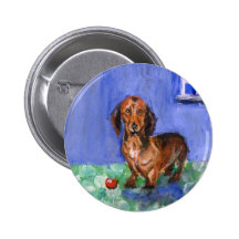Retrato azul del sitio del Dachshund Pins